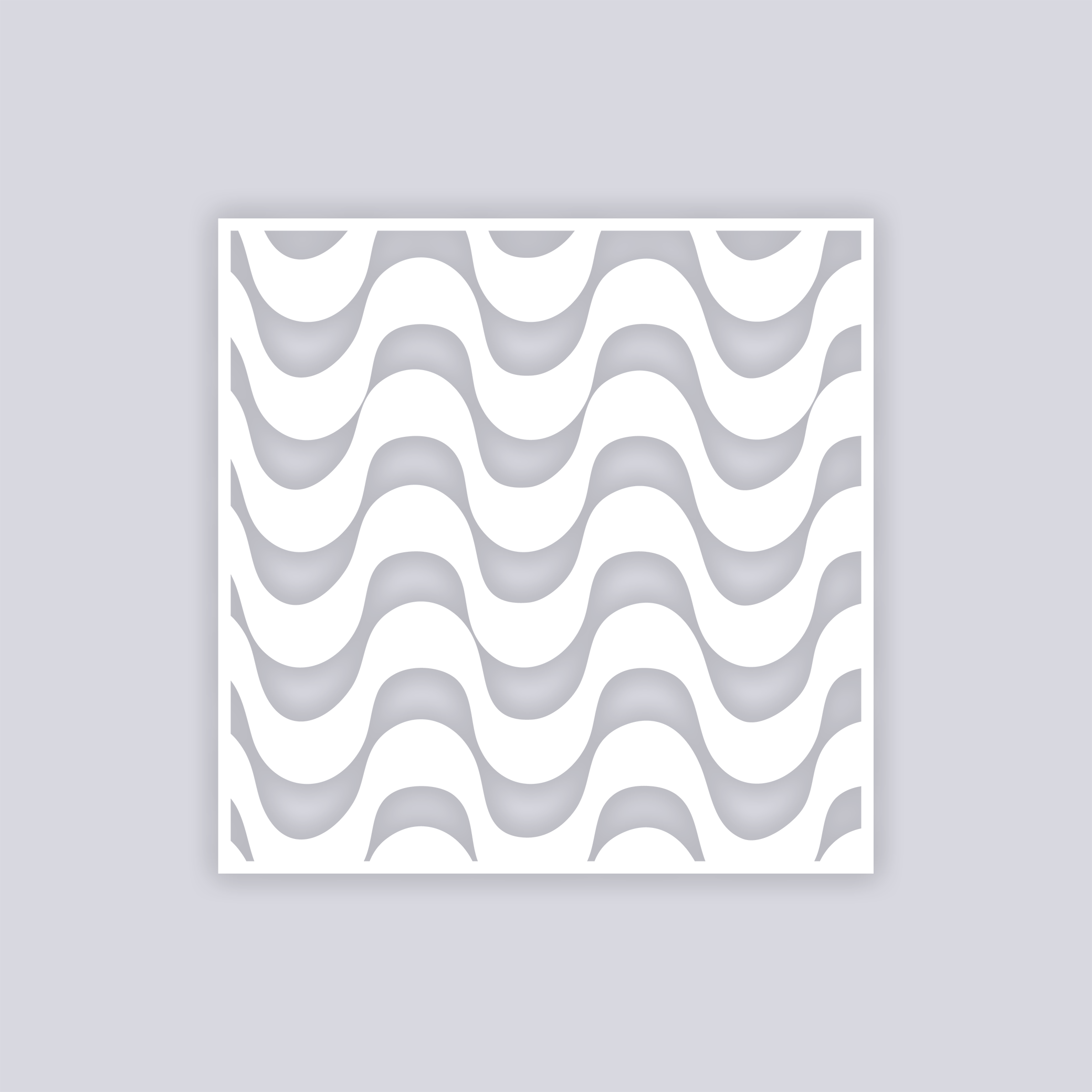 Wavy Lines Square Clay Stencil