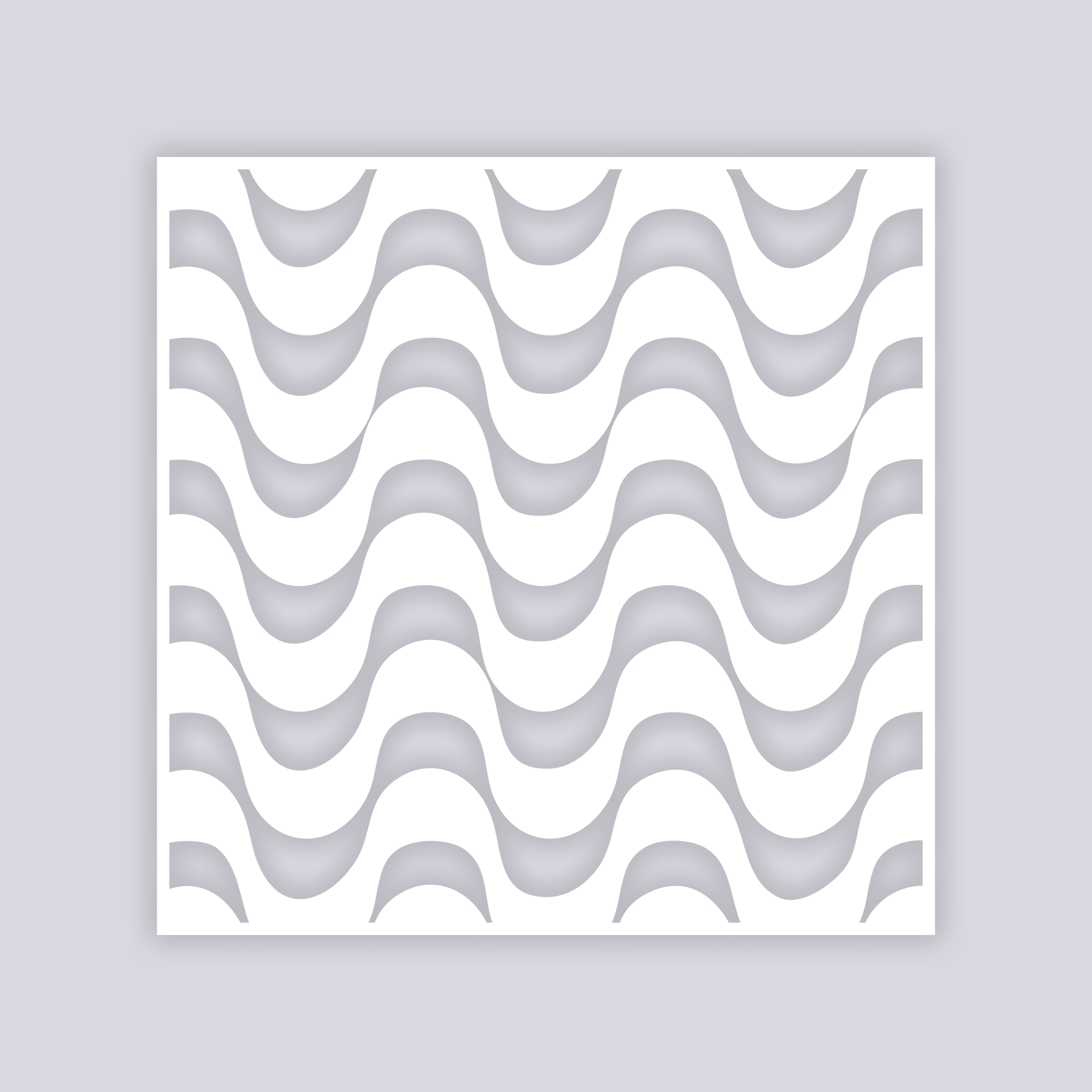 Wavy Lines Square Clay Stencil