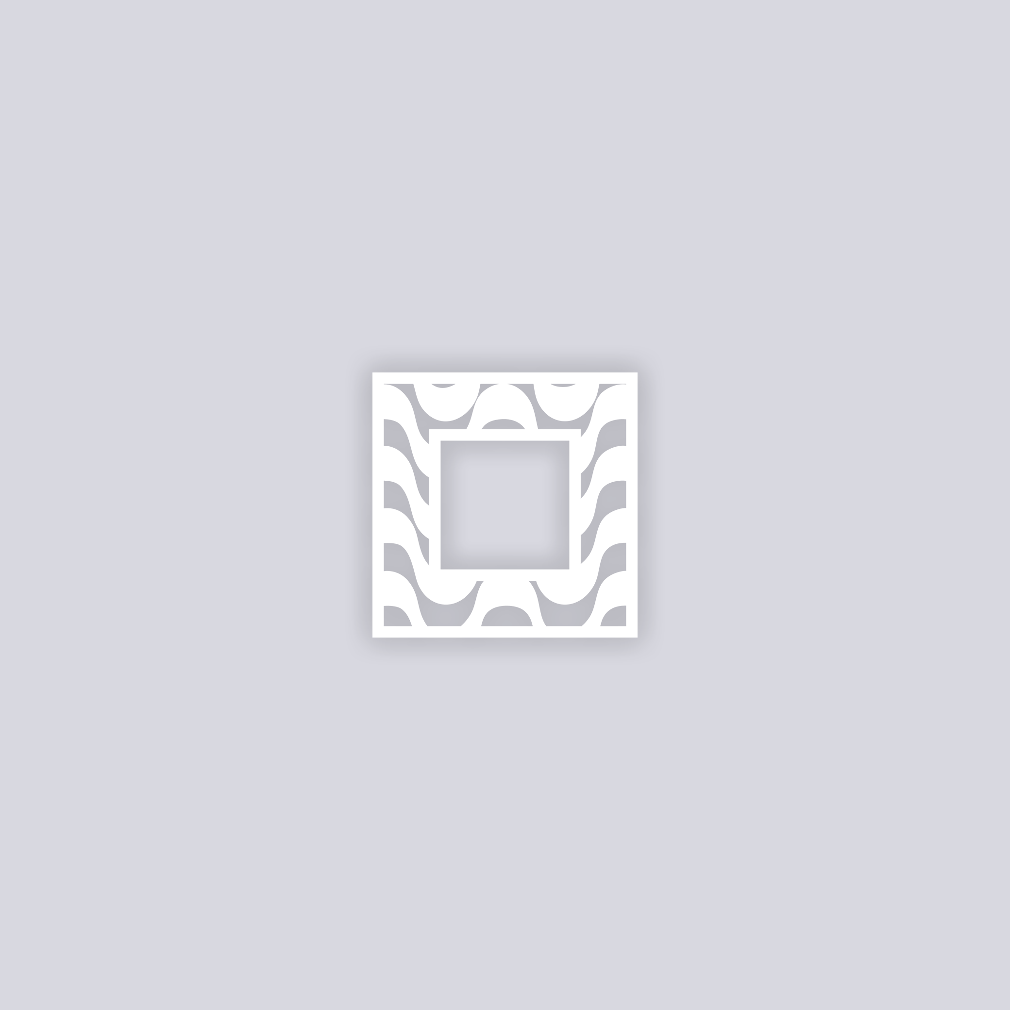 Wavy Lines Square Rim Clay Stencil