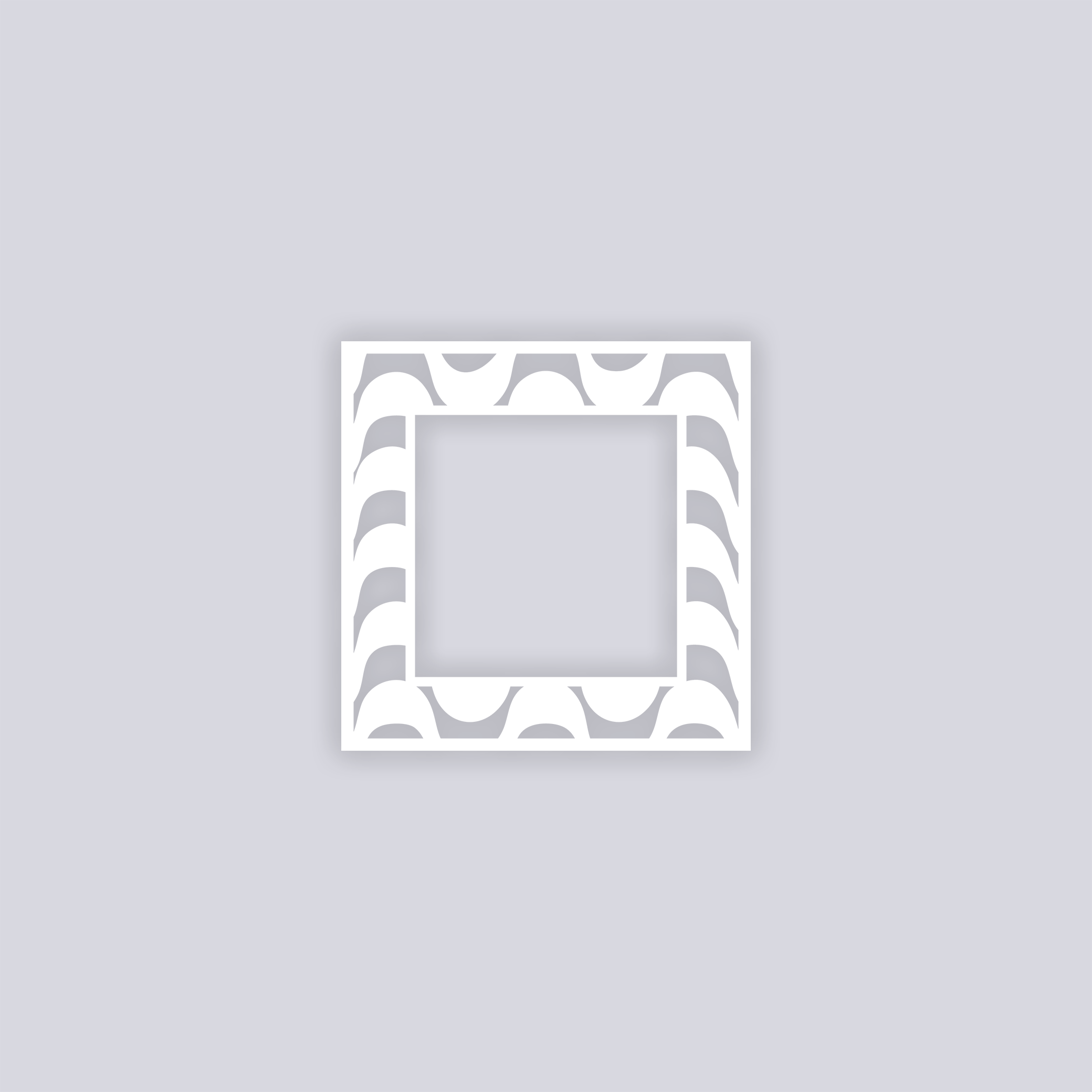 Wavy Lines Square Rim Clay Stencil