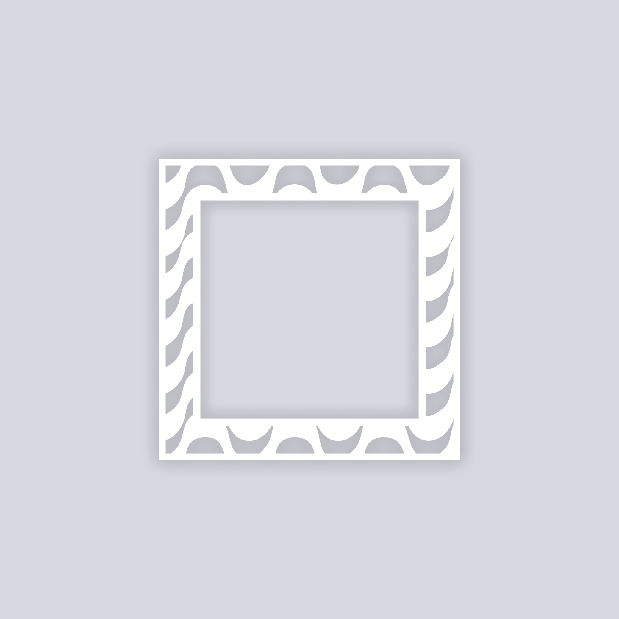 Wavy Lines Square Rim Clay Stencil