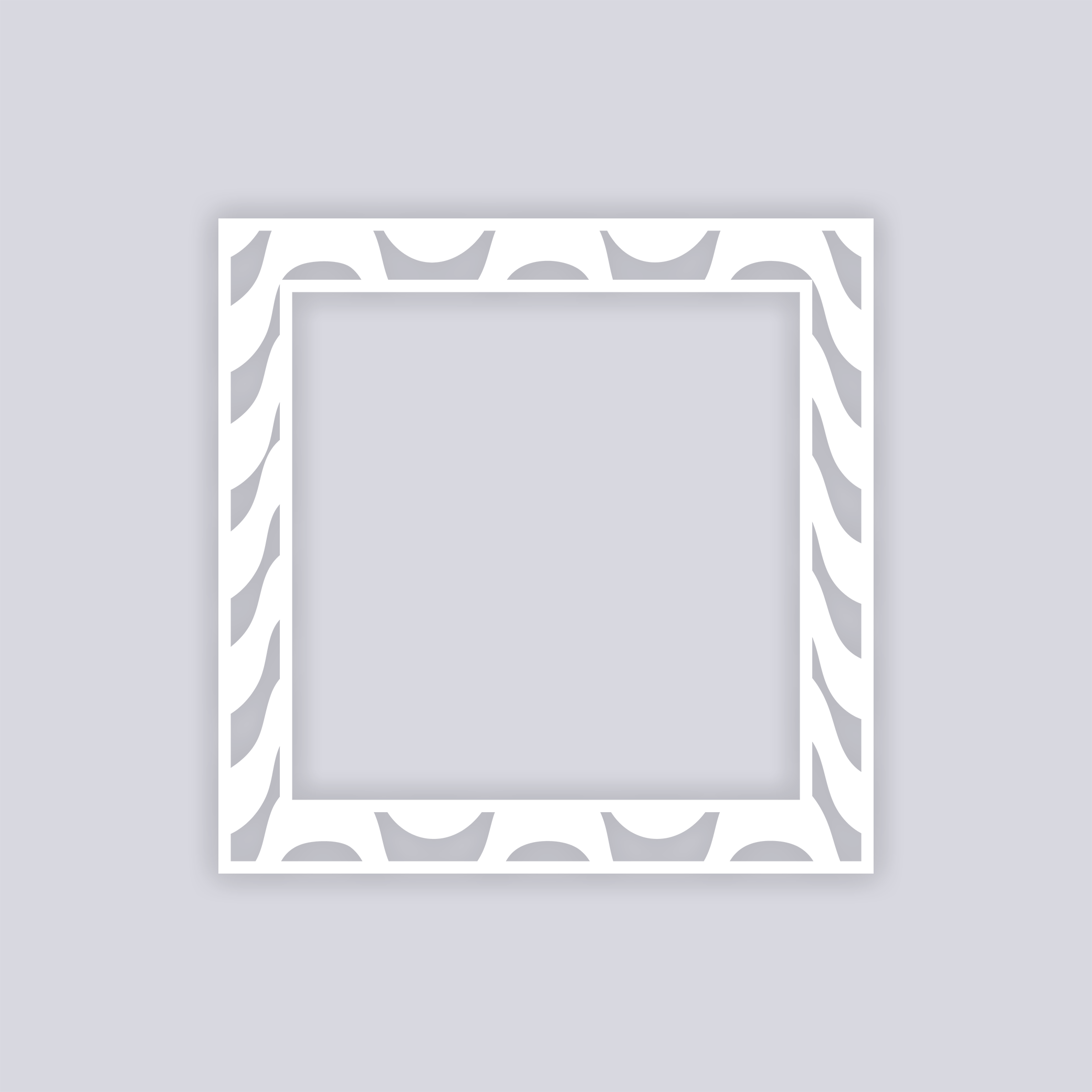 Wavy Lines Square Rim Clay Stencil