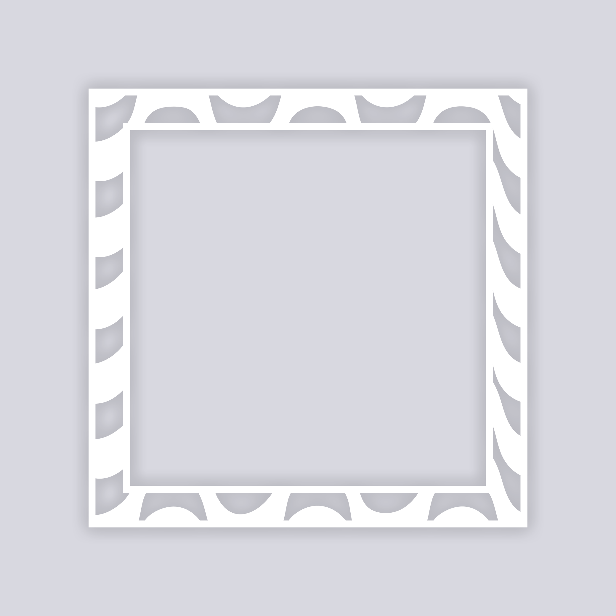 Wavy Lines Square Rim Clay Stencil