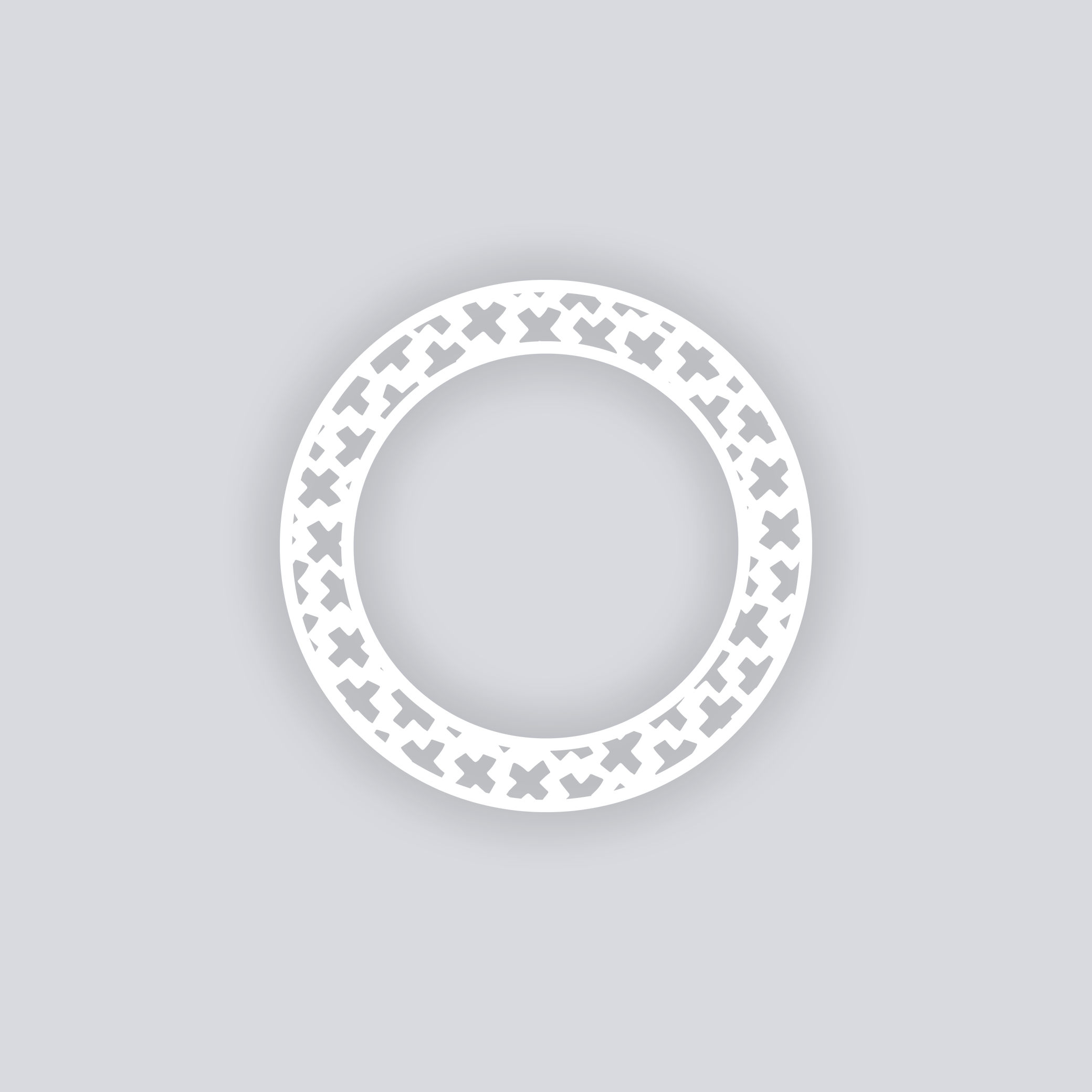 X Marks Circle Rim Clay Stencil