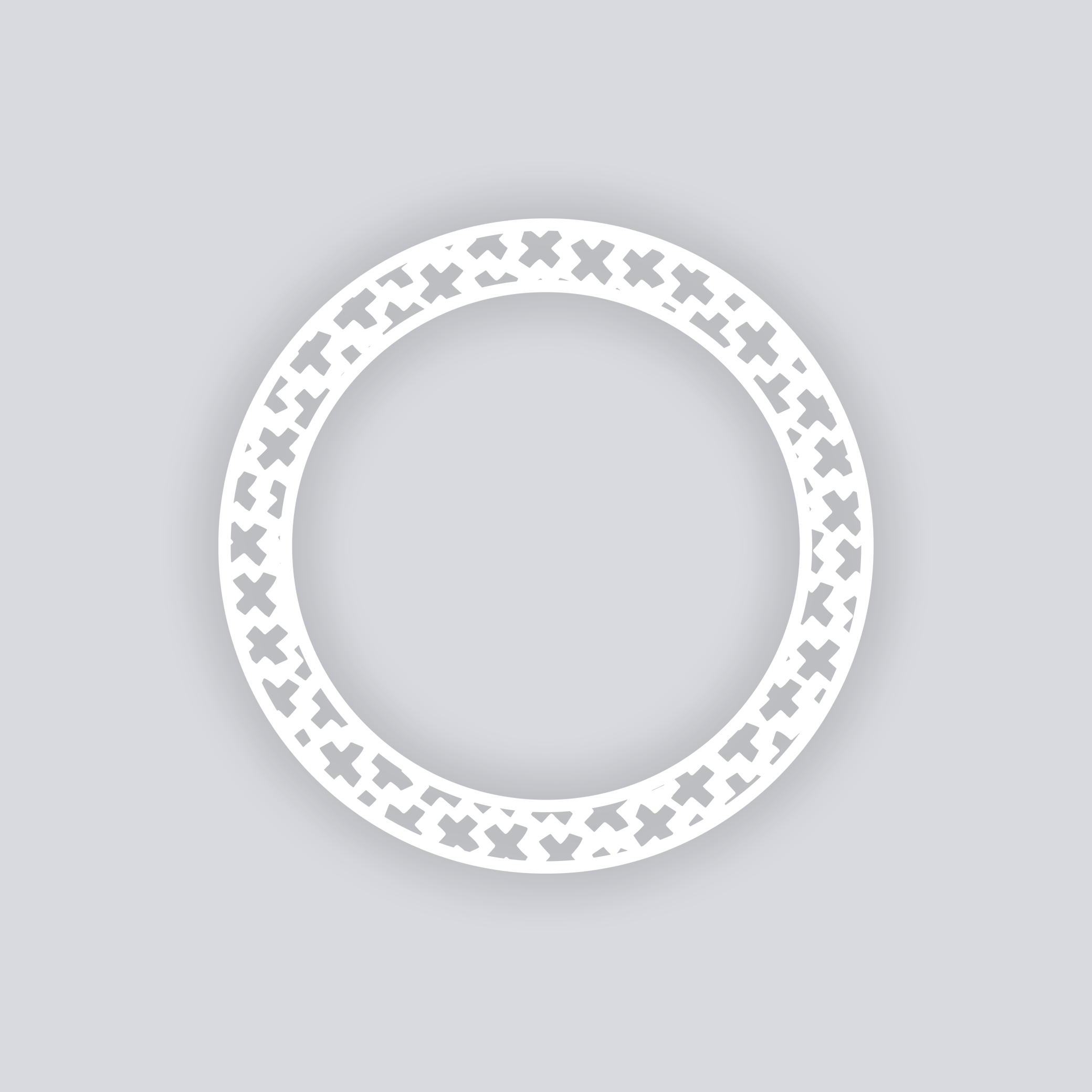 X Marks Circle Rim Clay Stencil