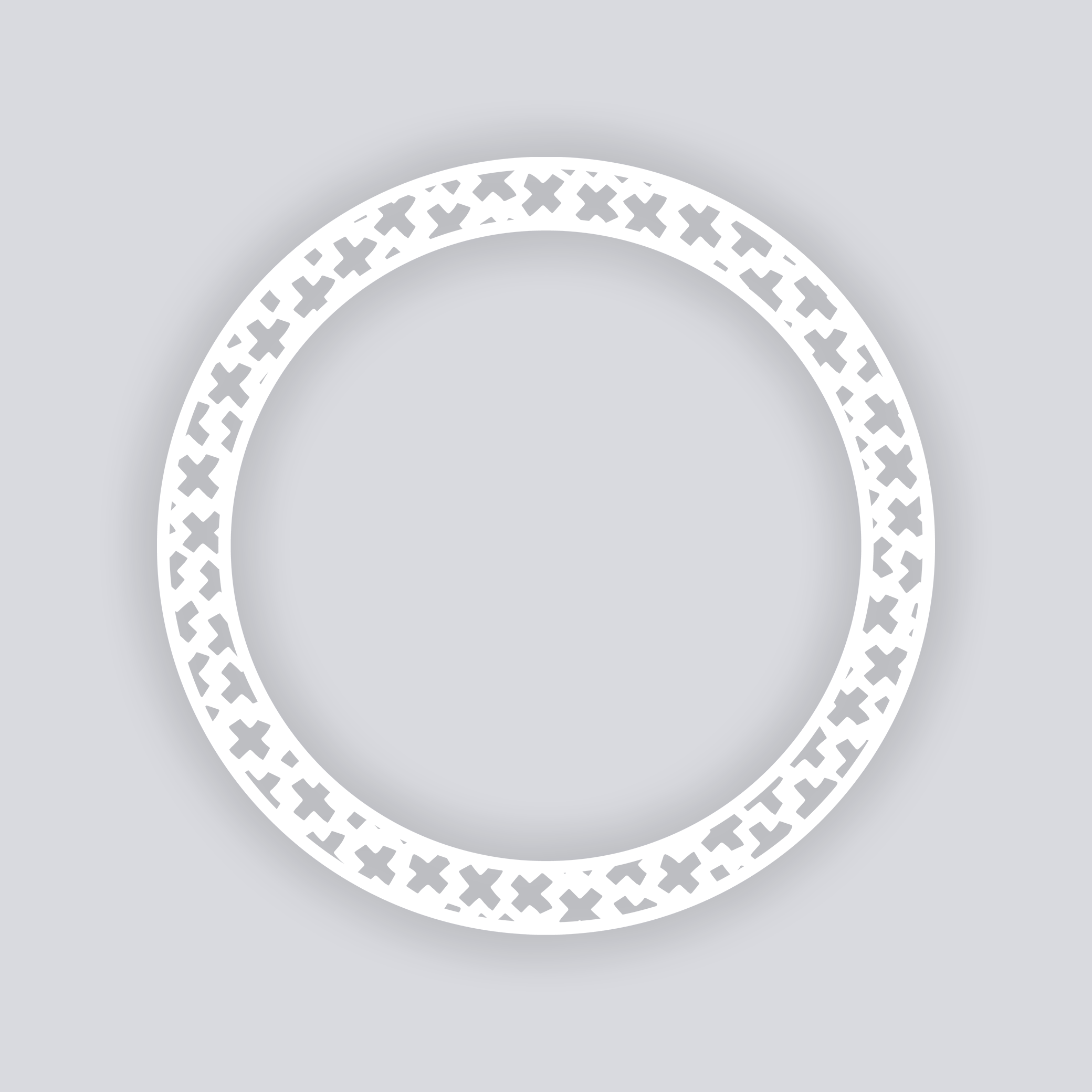 X Marks Circle Rim Clay Stencil