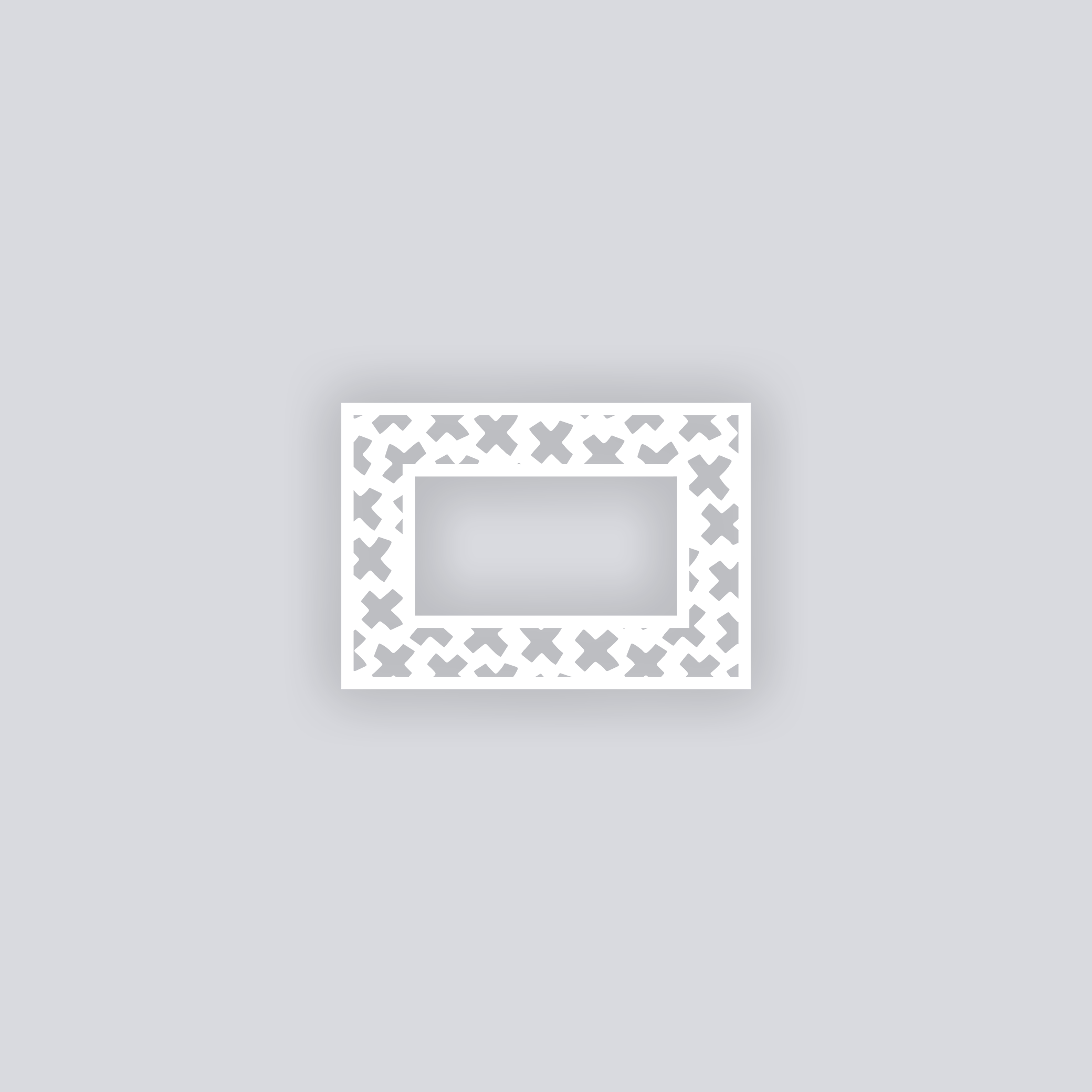X Marks Rectangle Rim Clay Stencil