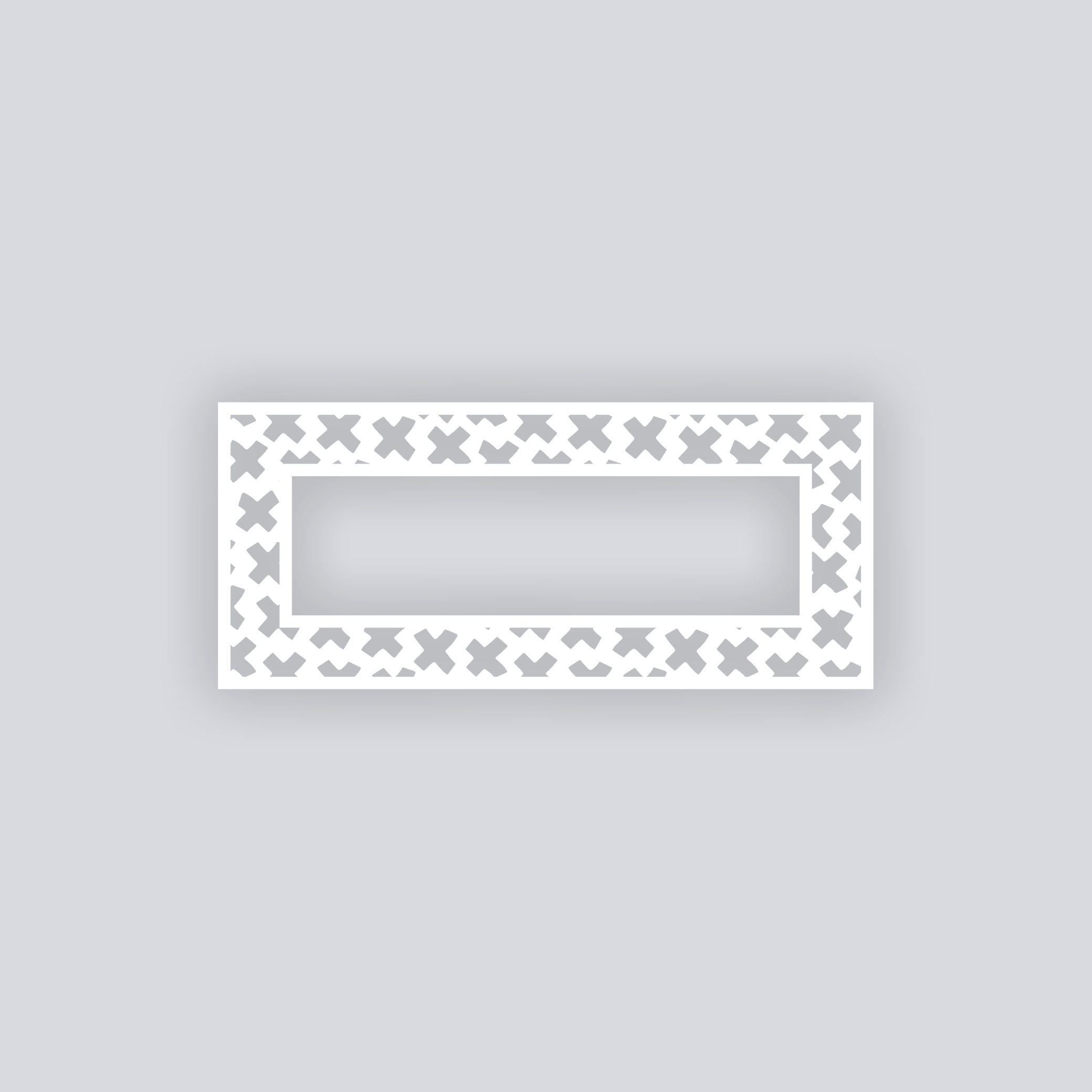 X Marks Rectangle Rim Clay Stencil