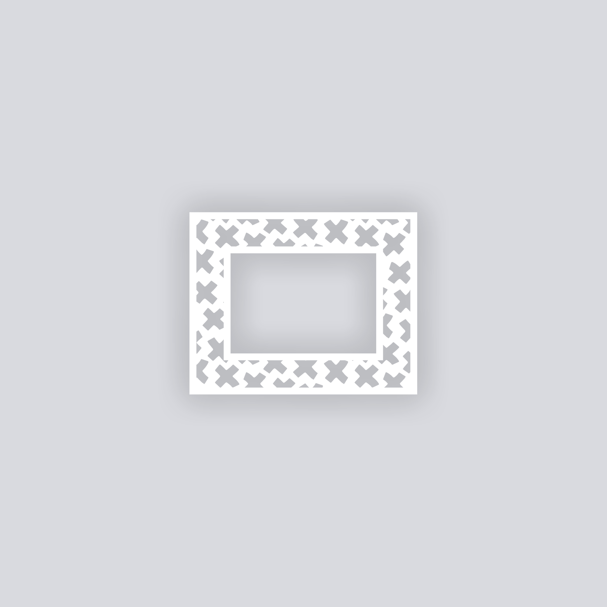 X Marks Rectangle Rim Clay Stencil