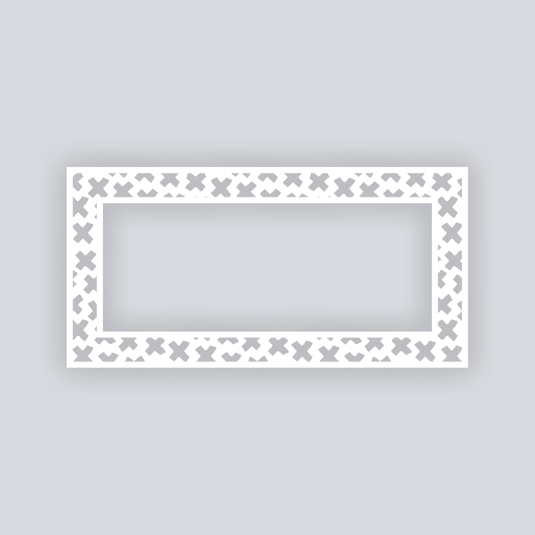 X Marks Rectangle Rim Clay Stencil