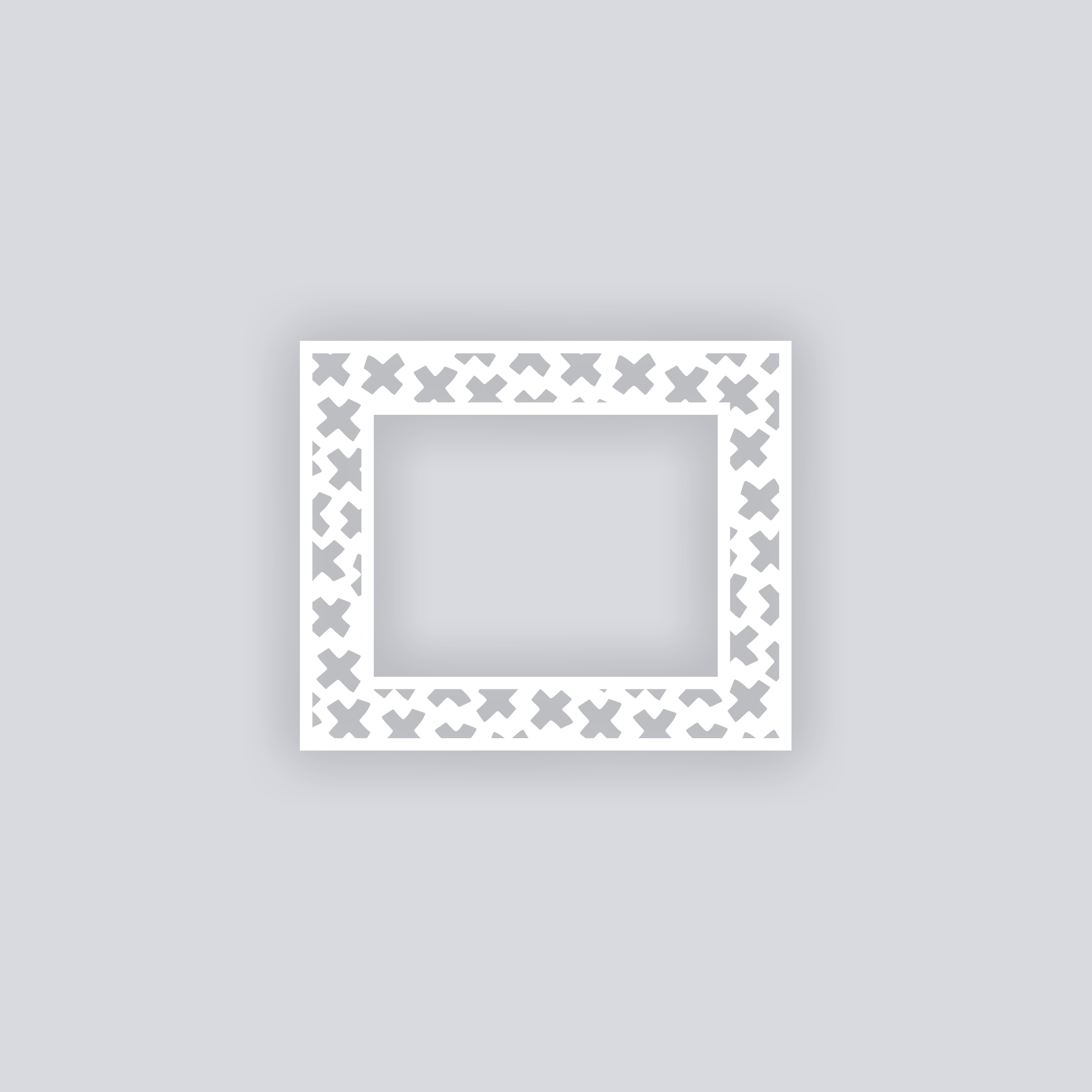 X Marks Rectangle Rim Clay Stencil