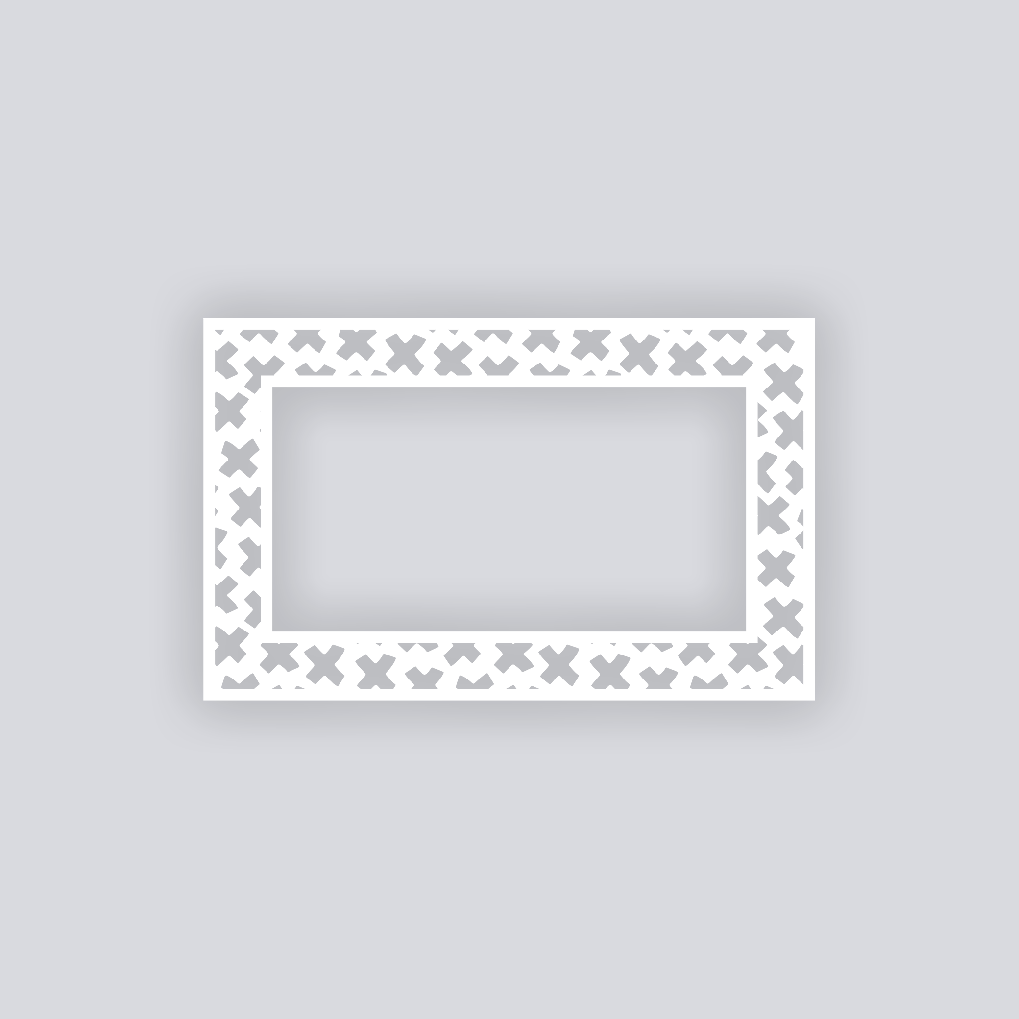 X Marks Rectangle Rim Clay Stencil