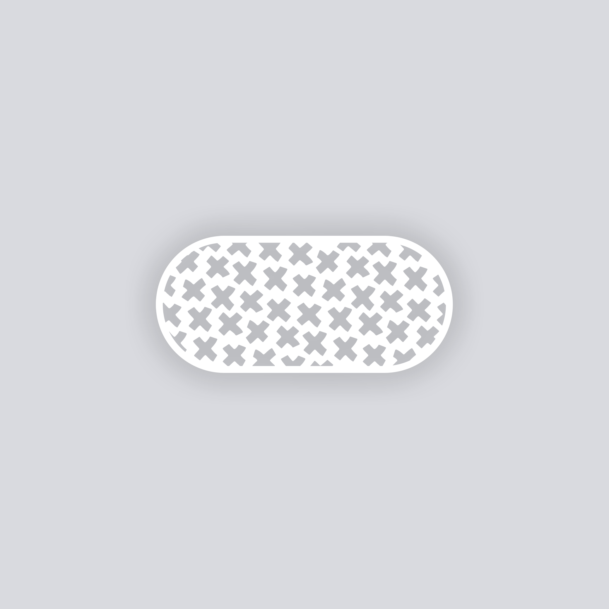 X Marks Rounded Rectangle Face Clay Stencil