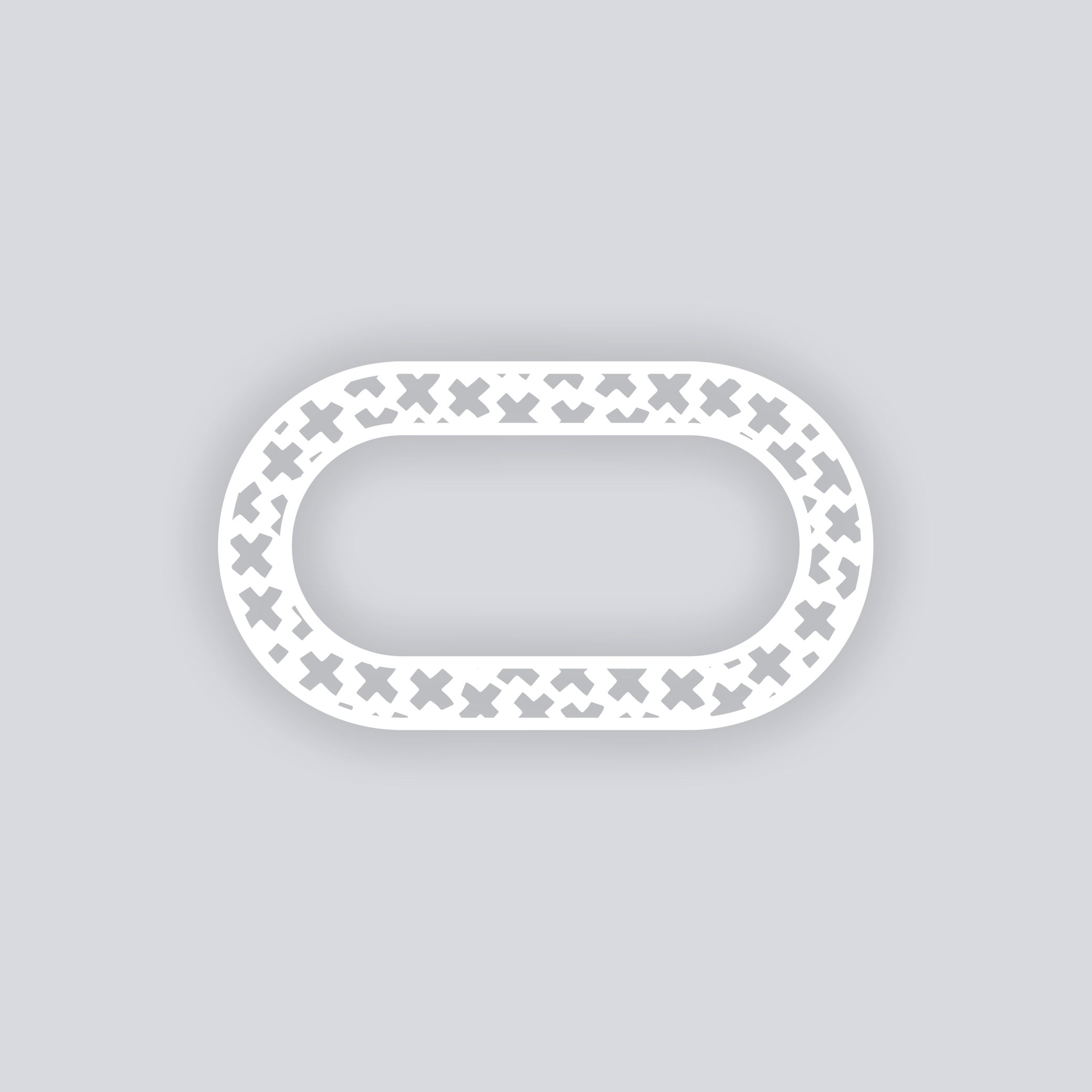 X Marks Rounded Rectangle Rim Clay Stencil