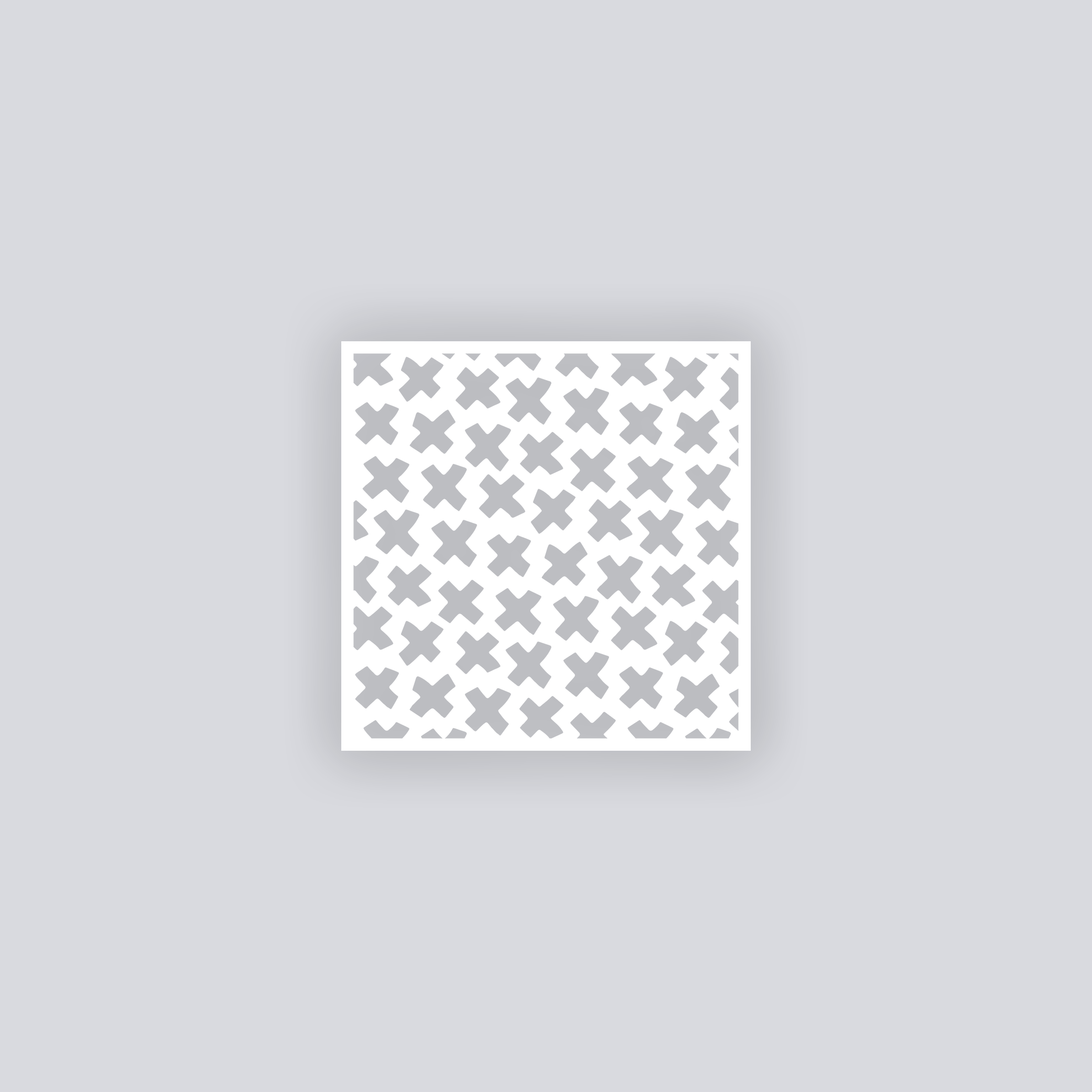 X Marks Square Clay Stencil