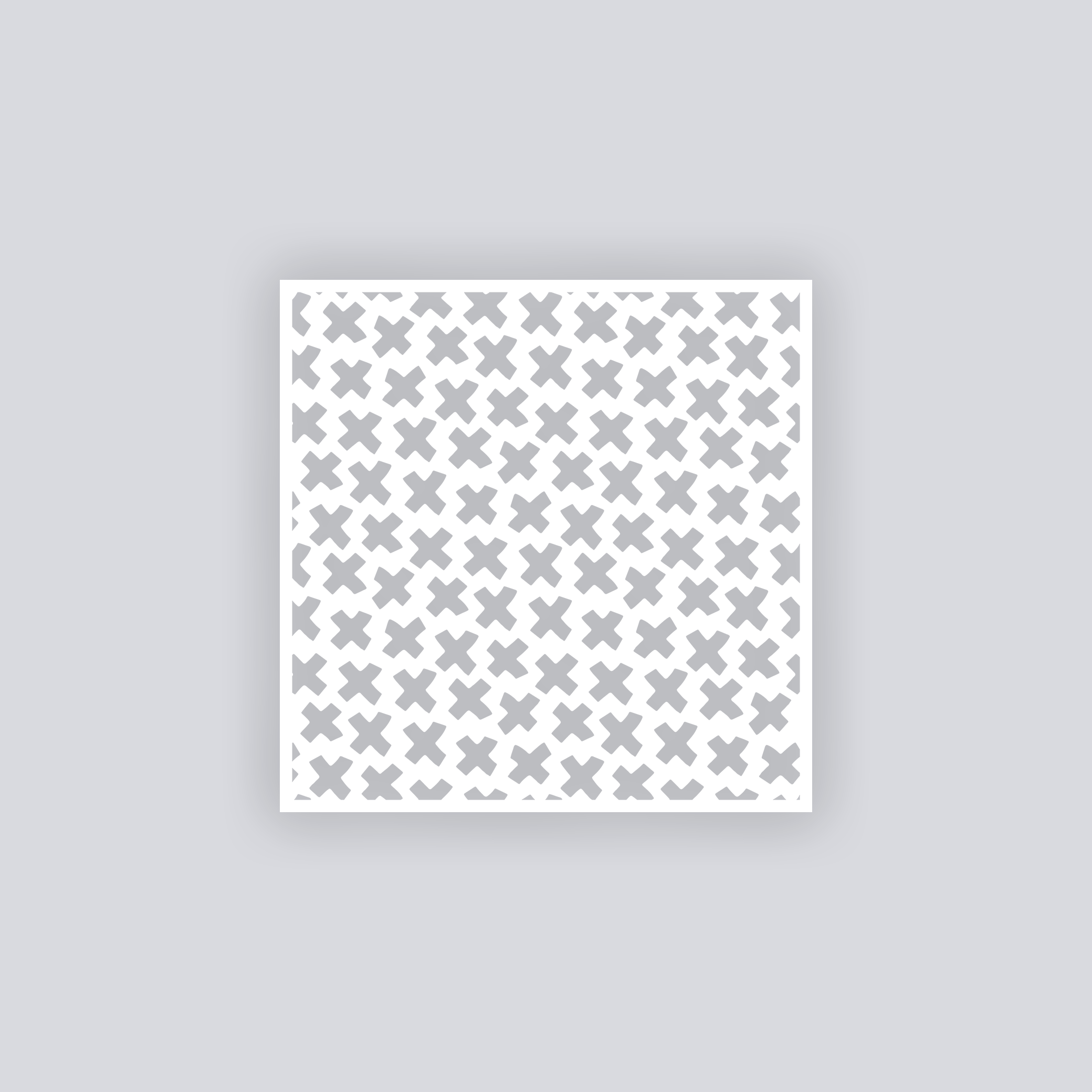 X Marks Square Clay Stencil