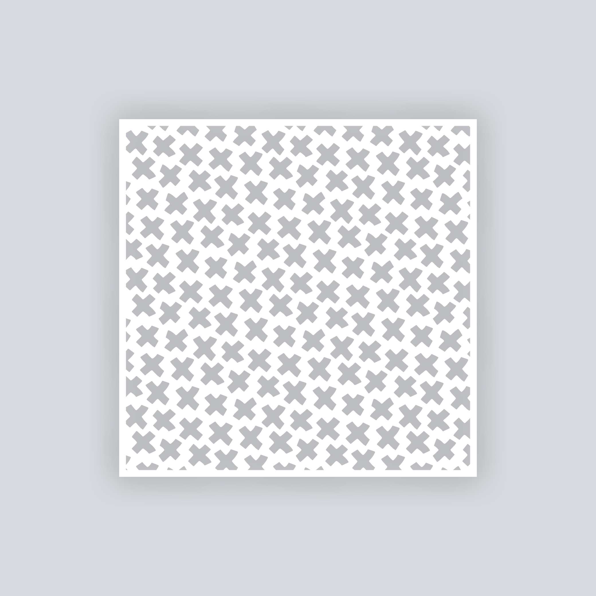 X Marks Square Clay Stencil