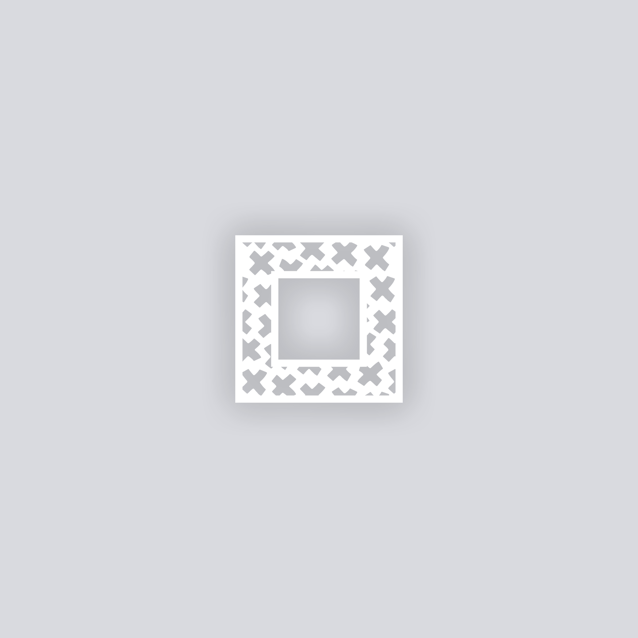 X Marks Square Rim Clay Stencil