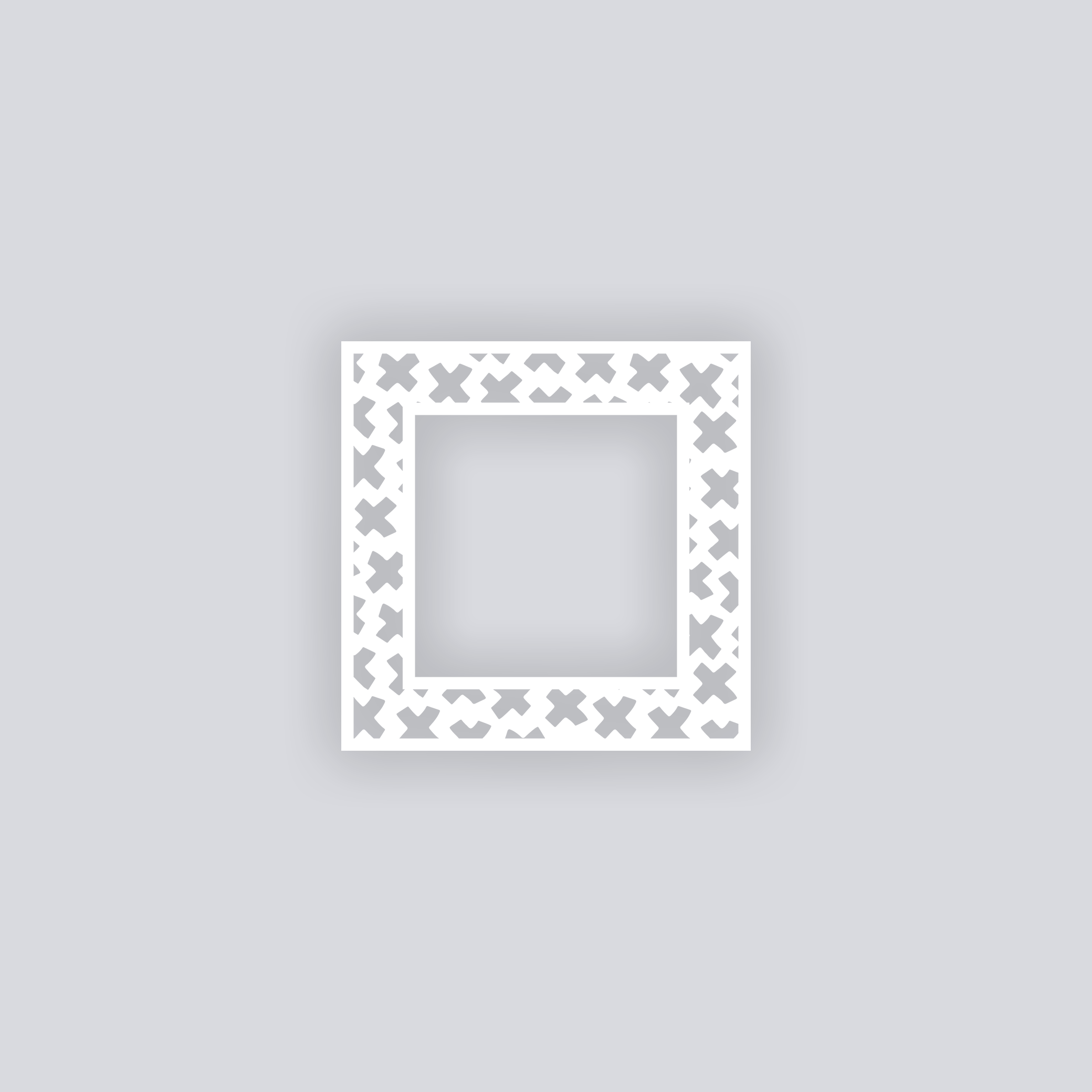 X Marks Square Rim Clay Stencil