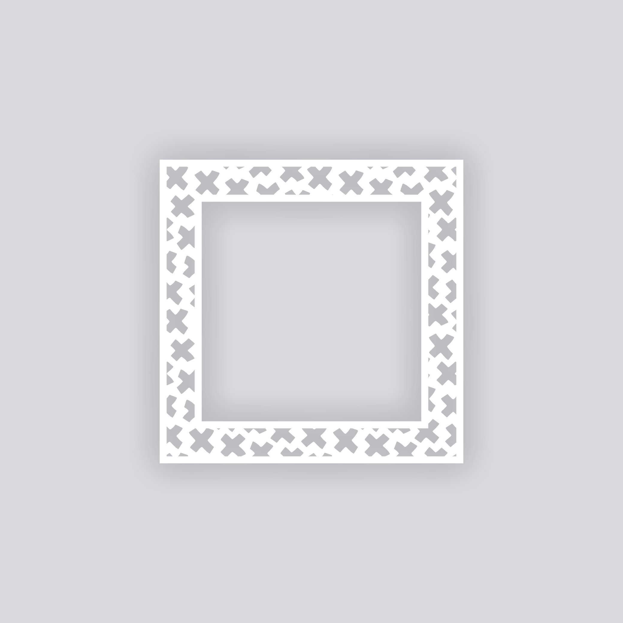 X Marks Square Rim Clay Stencil