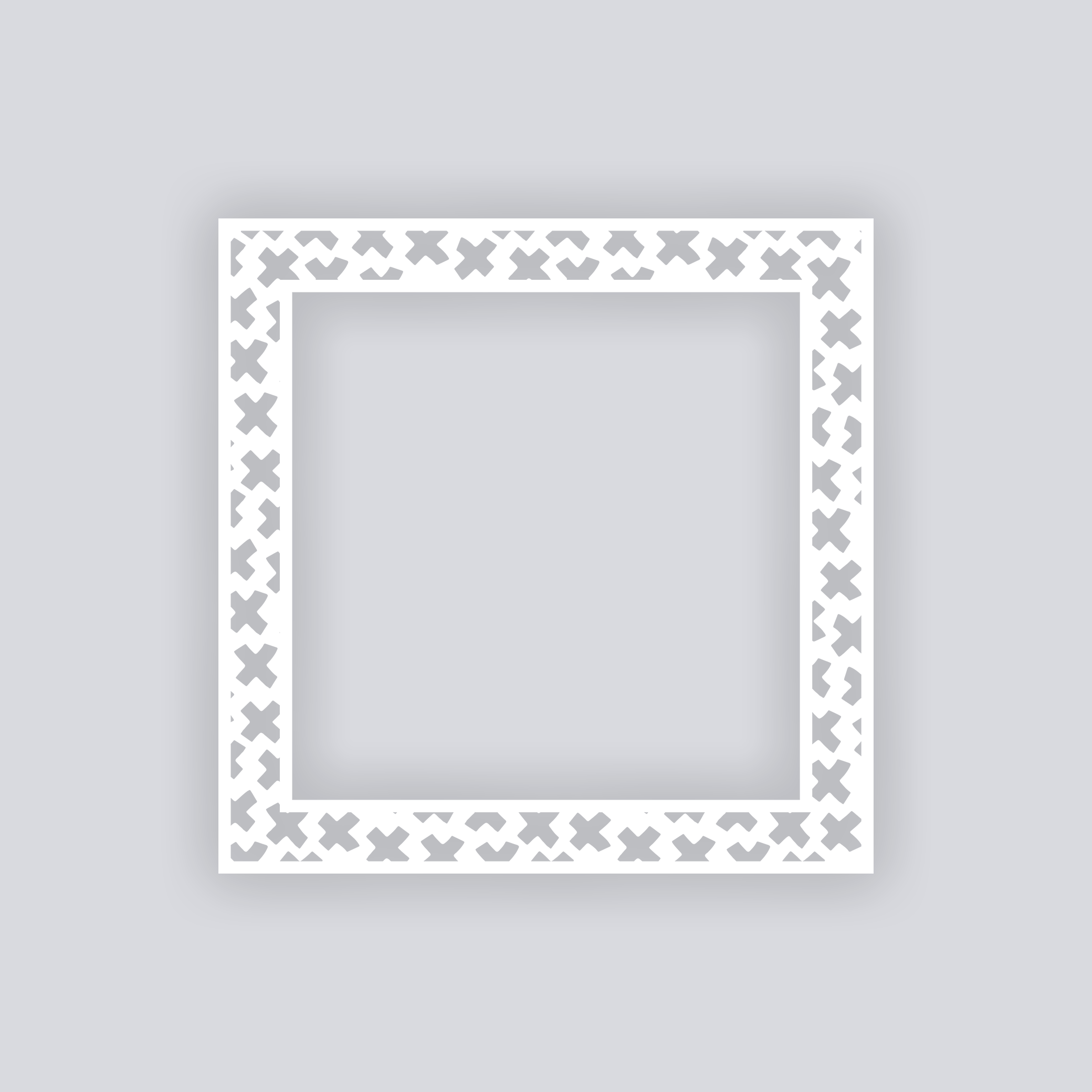 X Marks Square Rim Clay Stencil