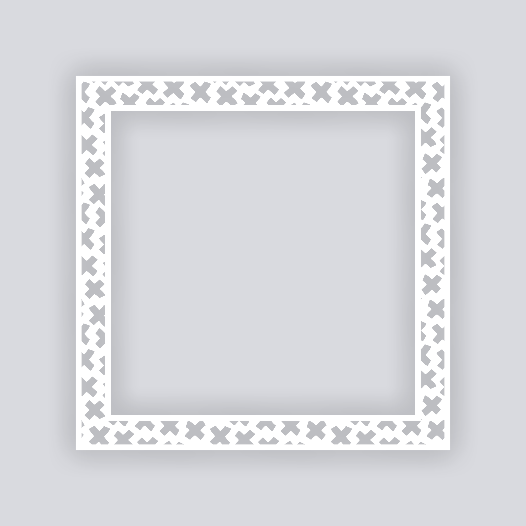 X Marks Square Rim Clay Stencil